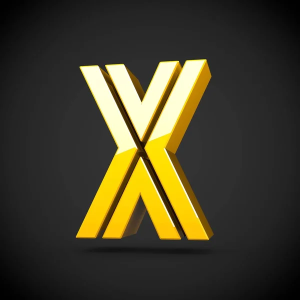 Žluté retro písmeno X — Stock fotografie