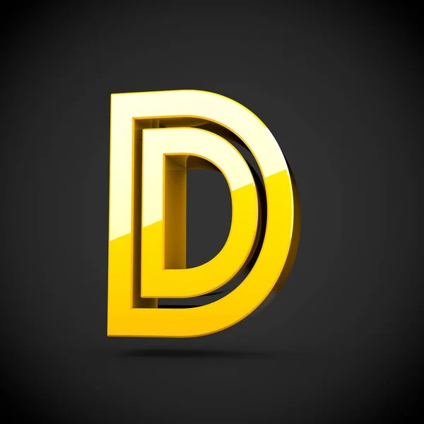 Sárga retro D betű — Stock Fotó