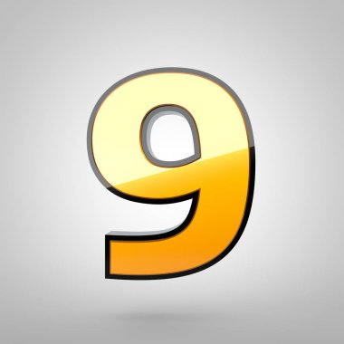Siyah fileto ile altın sayı 9