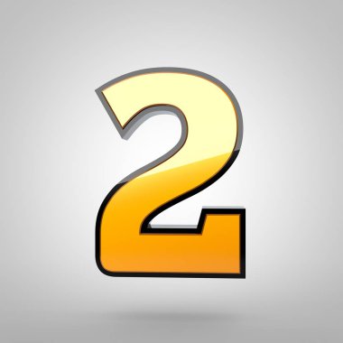 Altın sayı 2 siyah fileto ile