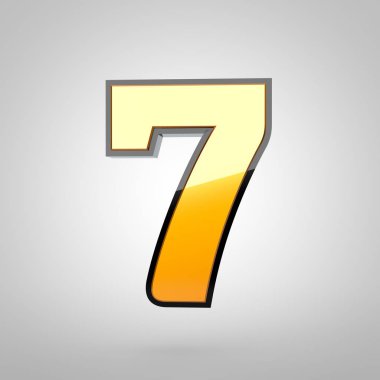 Altın sayı 7 siyah fileto ile