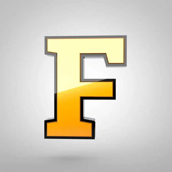 Gold letter F uppercase — Stock Photo, Image