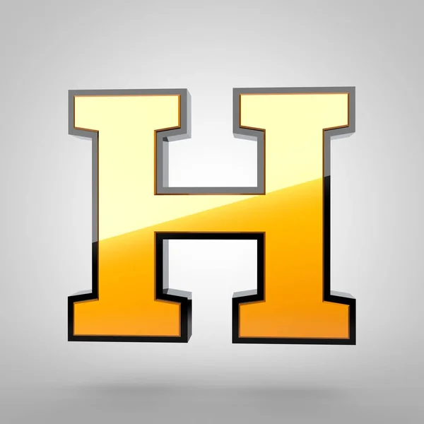 Gouden letter H hoofdletters — Stockfoto