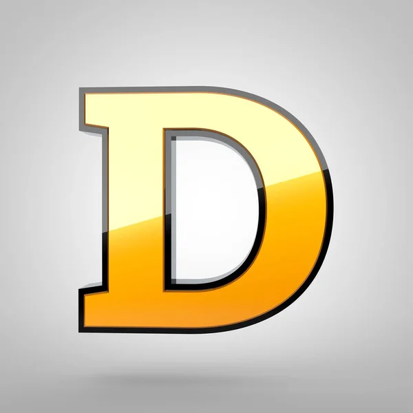 Gold letter D uppercase — Stock Photo, Image