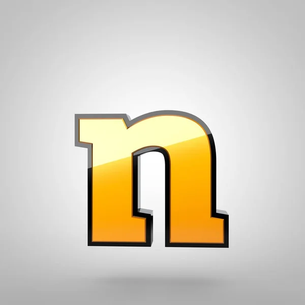 Gouden letter N kleine letters — Stockfoto