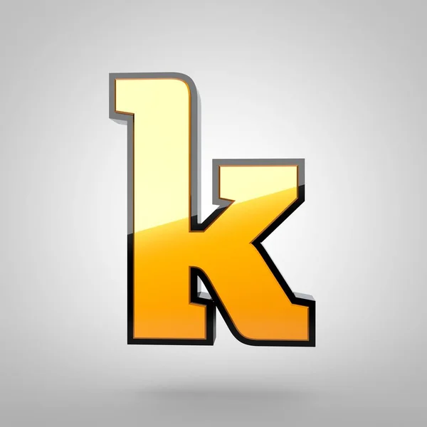 Guld bokstaven K gemener — Stockfoto