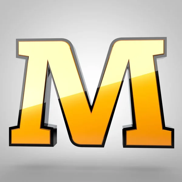 Złote litery M uppercas — Zdjęcie stockowe