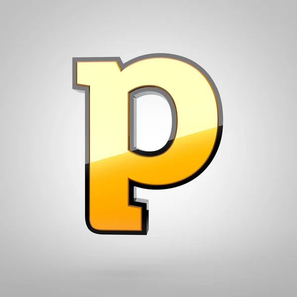 Guld bokstaven P gemener — Stockfoto