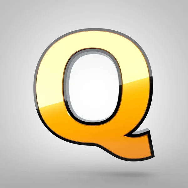 Guld bokstaven Q versaler — Stockfoto