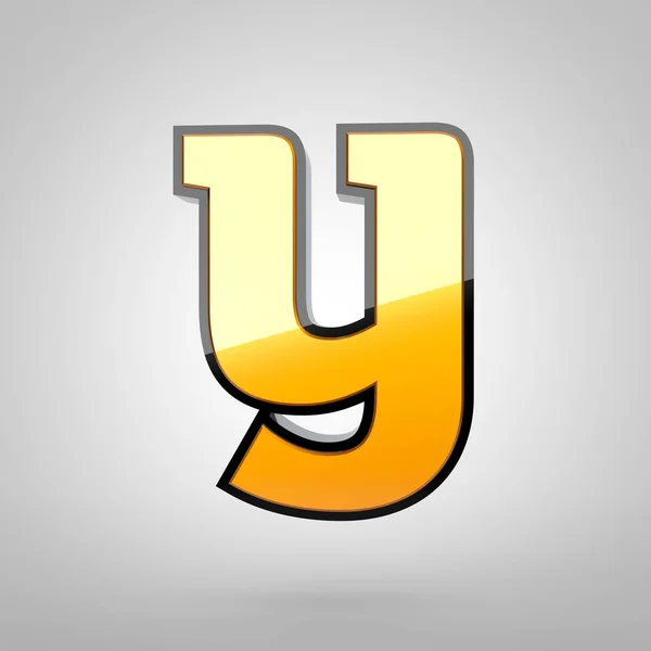 Gold letter Y lowercase — Stock Photo, Image