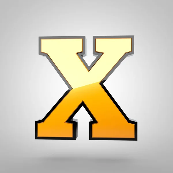 Gold list X wielkie litery — Zdjęcie stockowe