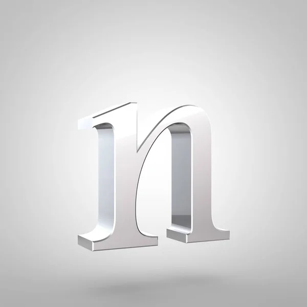 Silver letter N lowercase — Stock Photo, Image