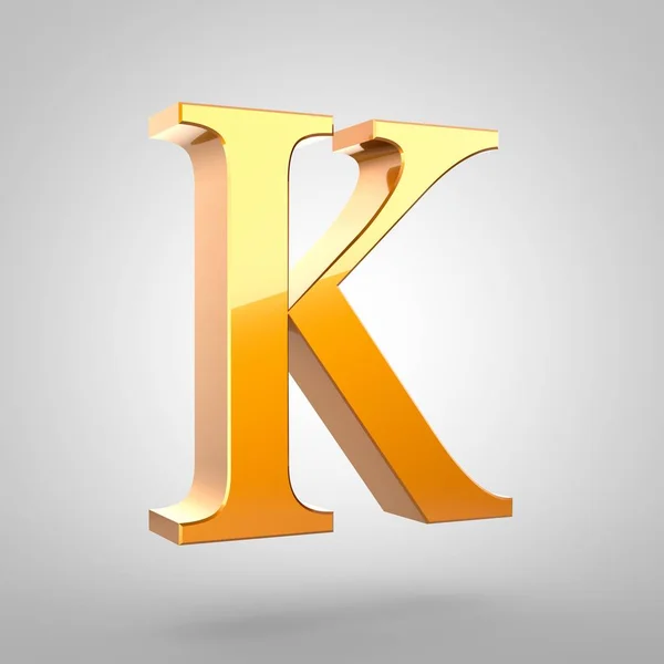 Gold letter K uppercase — Stock Photo, Image