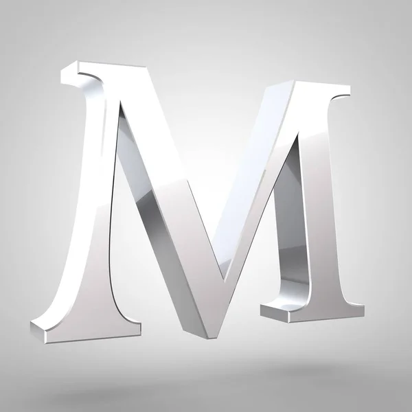 Срібна літера M верхній регістр — стокове фото