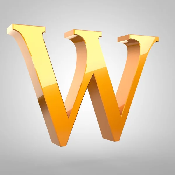 Gouden letter W hoofdletters — Stockfoto