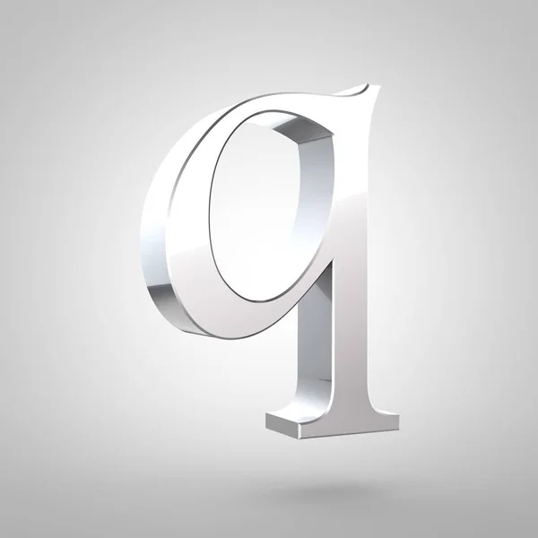 Srebrne litery małe litery Q — Zdjęcie stockowe
