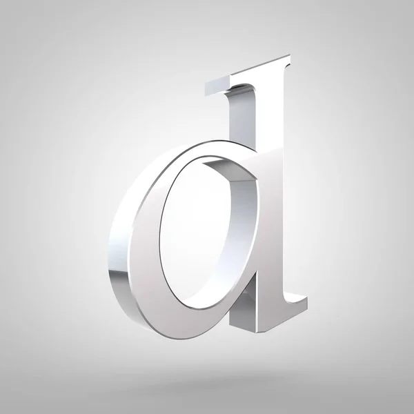 Zilveren letter D kleine letters — Stockfoto
