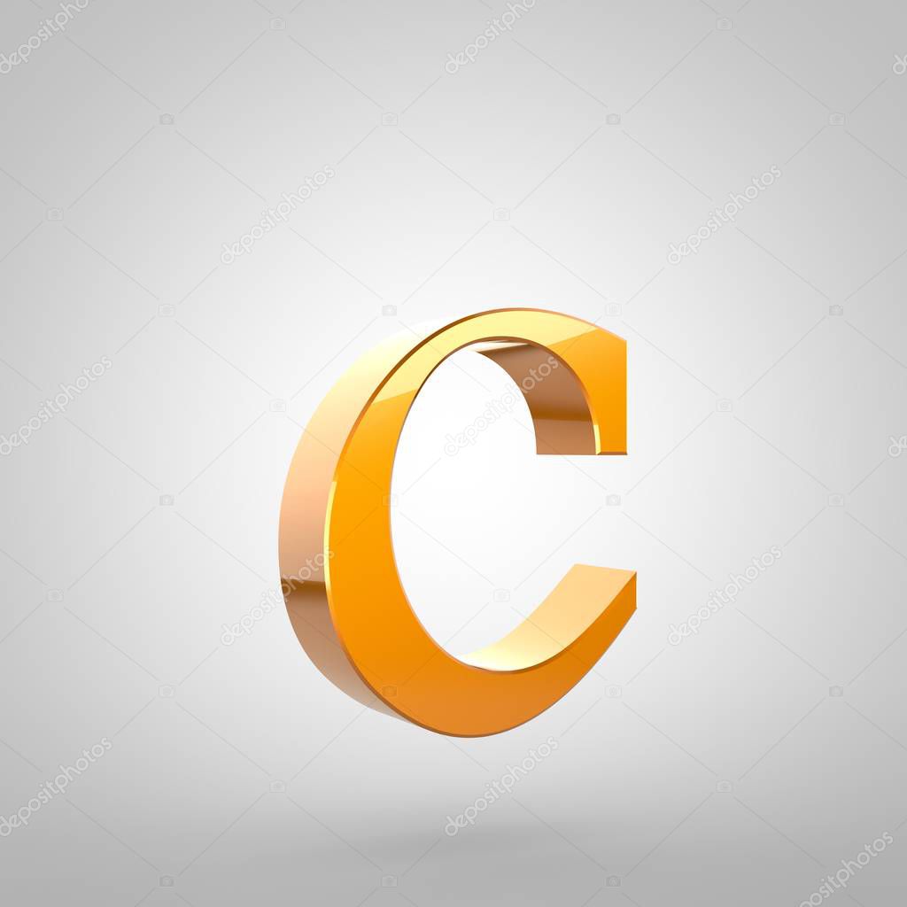 Gold letter C lowercase 