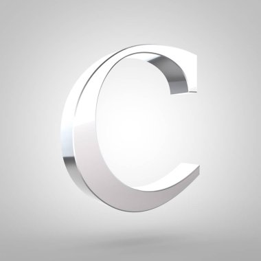 Gümüş harf büyük harf C 