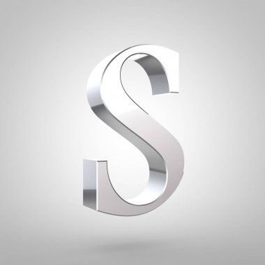 Gümüş harf büyük harf S 