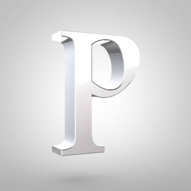 Gümüş harf büyük harf P 