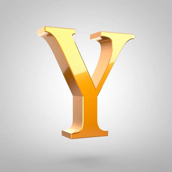 Guld bokstaven Y versaler — Stockfoto