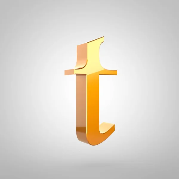 Gouden letter T kleine letters — Stockfoto