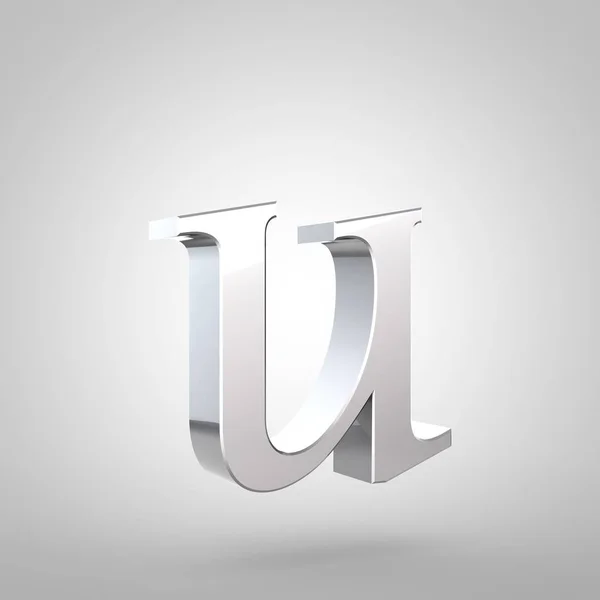 Silver letter U lowercase — Stock Photo, Image