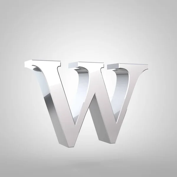 Серебряная буква W — стоковое фото