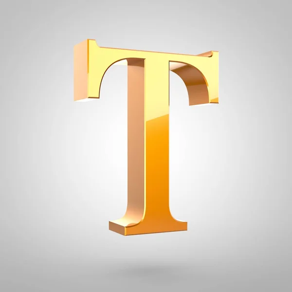 Gouden letter T hoofdletters — Stockfoto