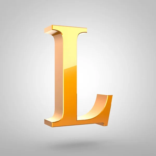 Gouden letter L hoofdletters — Stockfoto