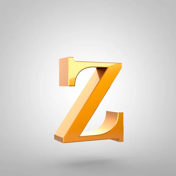 Carta de ouro Z minúscula — Fotografia de Stock
