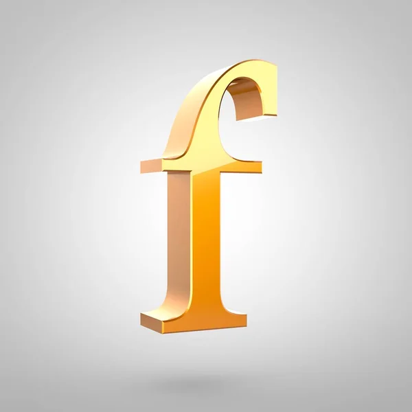 Gold letter F lowercase — Stock Photo, Image