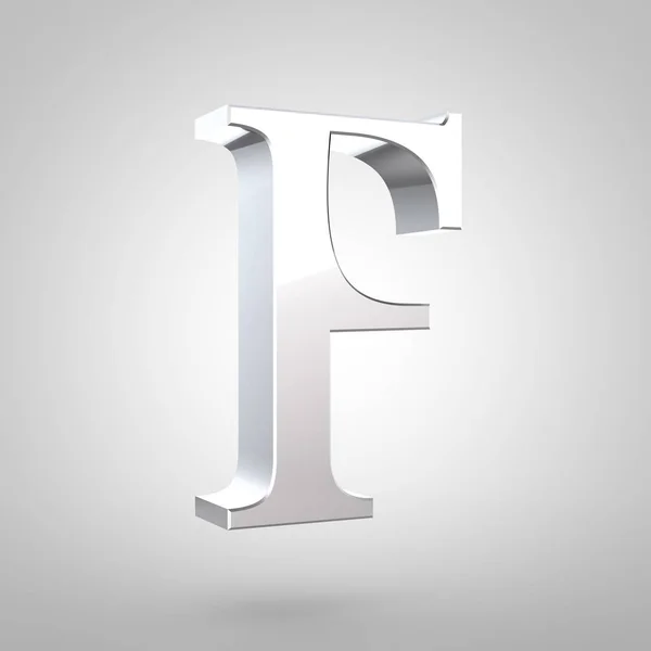Stříbrné písmeno F velká písmena — Stock fotografie