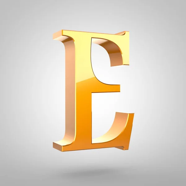 Gold letter E uppercase — Stock Photo, Image