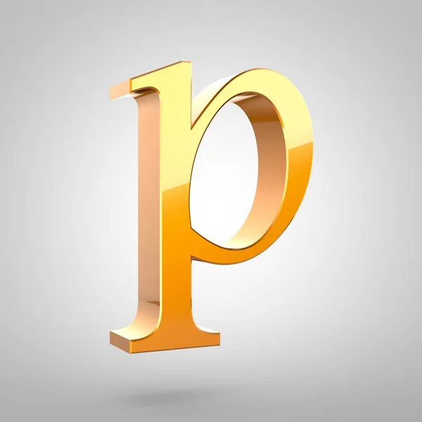 Altın harf P küçük — Stok fotoğraf