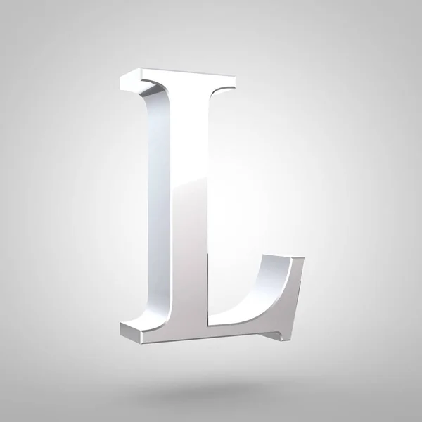 Ασημένια γράμμα L κεφαλαίο — Φωτογραφία Αρχείου