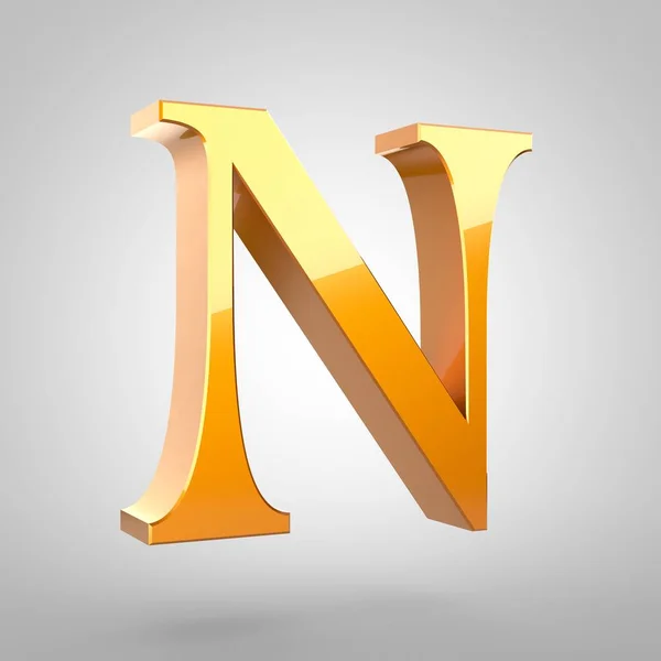 Gouden letter N hoofdletters — Stockfoto