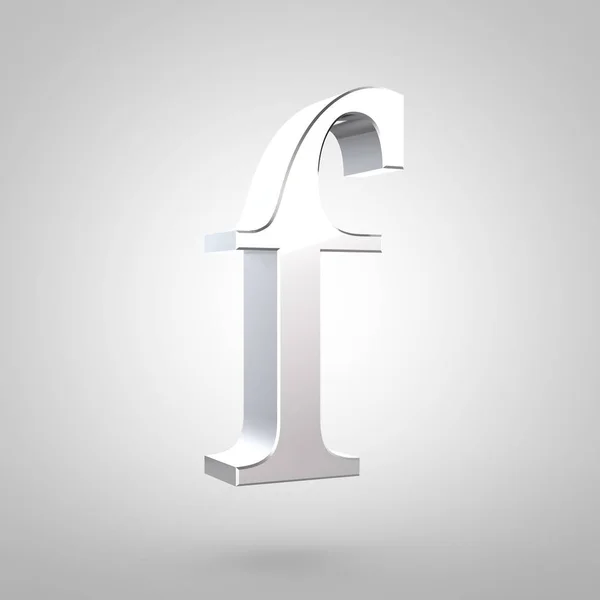 Silver letter F lowercase — Stock Photo, Image