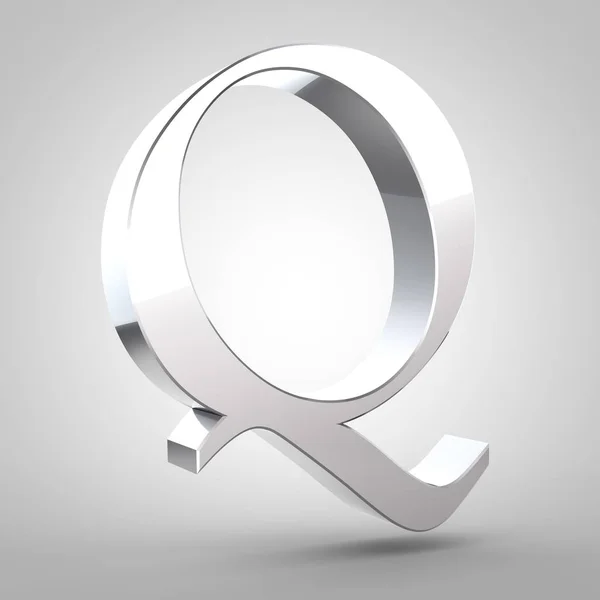 Ezüst levél Q nagybetűs — Stock Fotó