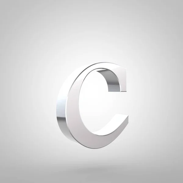 Ασημένια γράμμα C πεζά — Φωτογραφία Αρχείου