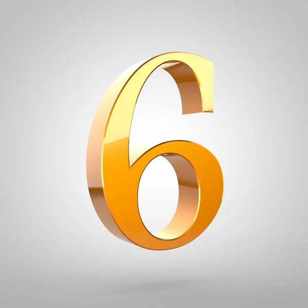 Gold number 6 — Stock Photo, Image