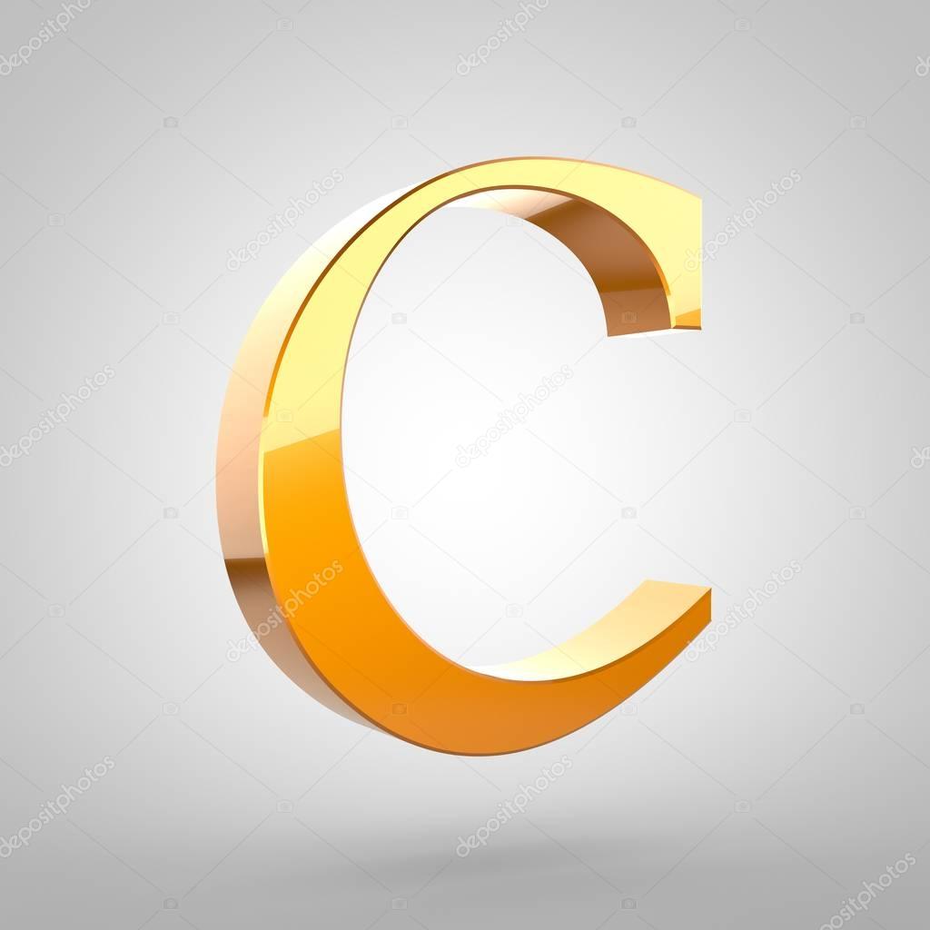 Gold letter C uppercase 