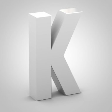 İzometrik harf K büyük beyaz arka plan üzerinde izole
