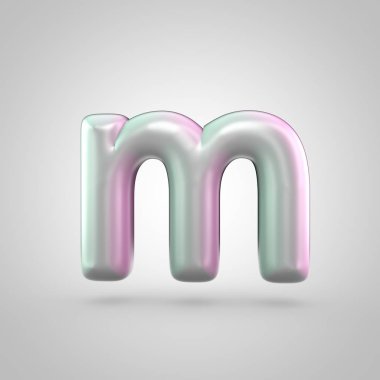 Beyaz arka plan üzerinde izole parlak perl harf büyük harf M