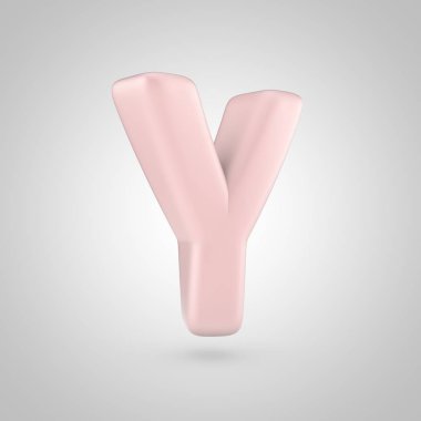 Beyaz arka plan üzerinde izole millenium pembe renkli harf büyük harf Y