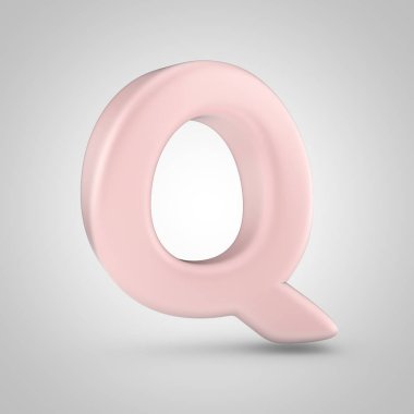 Beyaz arka plan üzerinde izole millenium pembe renkli harf büyük harf Q