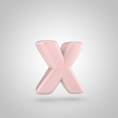 Beyaz arka plan üzerinde izole millenium pembe renkli harf küçük harf X