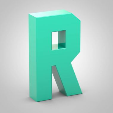 İzometrik harf R büyük beyaz arka plan üzerinde izole