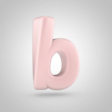 Beyaz arka plan üzerinde izole millenium pembe renkli harf küçük harf B